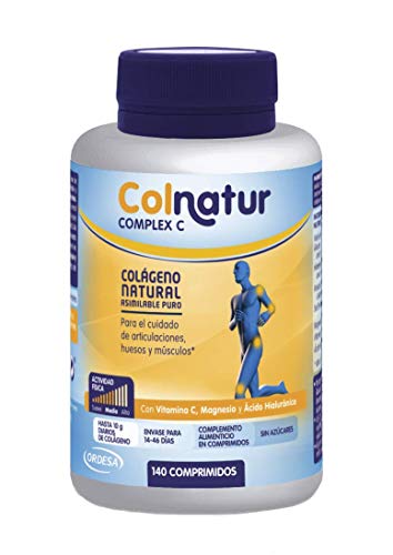 Colnatur Complex – Comprimidos de Colágeno Natural para Músculos y Articulaciones, Vitamina C, Magnesio y Ácido Hialurónico, 140 Comprimidos