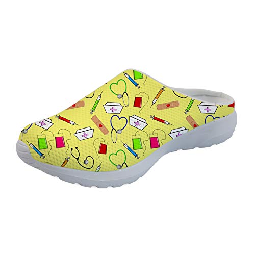 Coloranimal Verano De Malla De Aire De Espuma De Memoria Pisos Perezosos Lindo Enfermera Diseño Encantador Antideslizante Sandalias De Playa Al Aire Libre Zapatillas