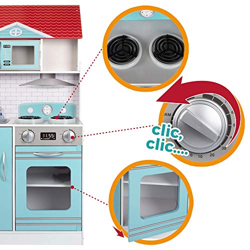 ColorBaby- Cocinita de madera y casa de muñecas 2 en 1 (85292)