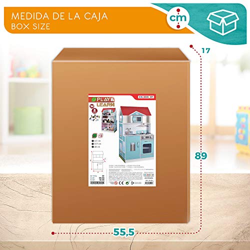 ColorBaby- Cocinita de madera y casa de muñecas 2 en 1 (85292)