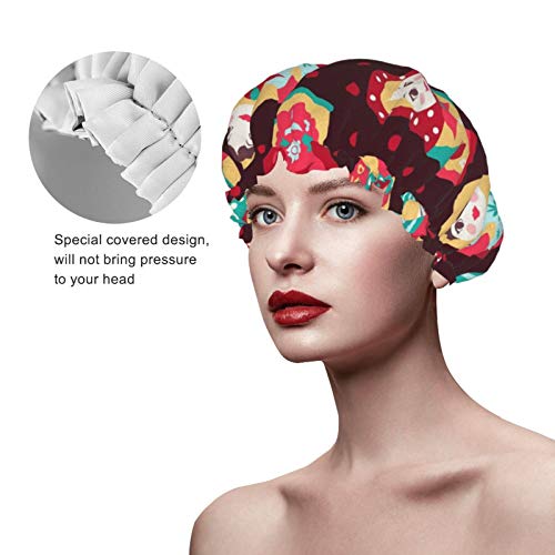 Colorido lindo muñeca rusa multiusos suave elástico gorro de baño impermeable capó Colorido lindo muñeca rusa multiusos suave elástico gorro de baño impermeable capó