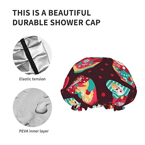 Colorido lindo muñeca rusa multiusos suave elástico gorro de baño impermeable capó Colorido lindo muñeca rusa multiusos suave elástico gorro de baño impermeable capó