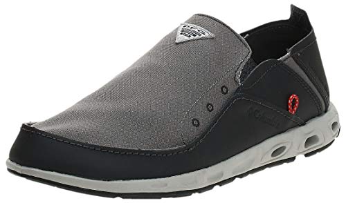 Columbia Bahama Vent Pfg - Zapato de barco para hombre, titanio Mhw/rojo brillante, 14 ancho EE.UU.