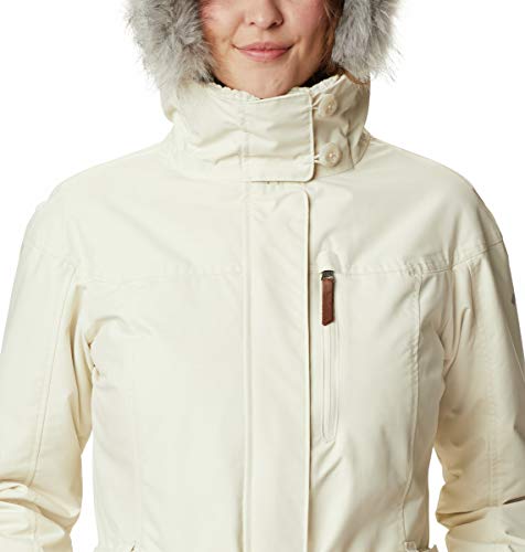 Columbia Carson Pass II Chaqueta Larga con Capucha, Mujer, Chalk, XS