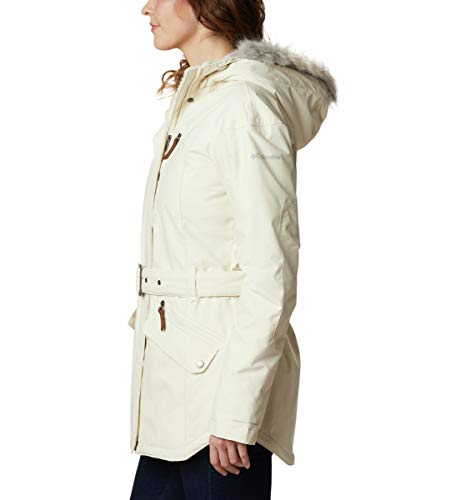 Columbia Carson Pass II Chaqueta Larga con Capucha, Mujer, Chalk, XS