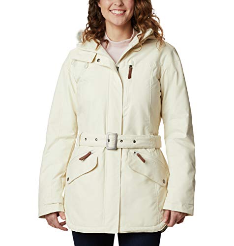 Columbia Carson Pass II Chaqueta Larga con Capucha, Mujer, Chalk, XS