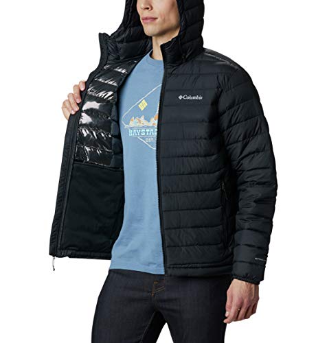 Columbia Powder Lite Chaqueta para Hombre, Negro, M