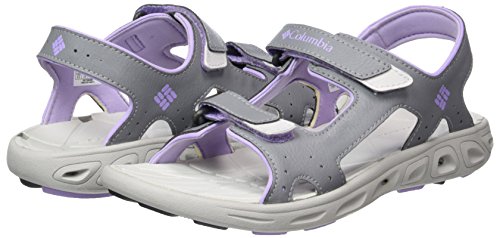 Columbia Techsun™ Vent, Sandalias Niñas, Gris (Tradewinds Grey, White Violet), 34 EU