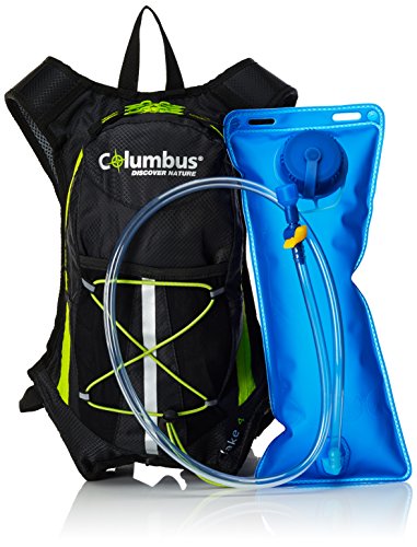 COLUMBUS Lake 4 Mochila de hidratación, Unisex Adulto, Negro/Verde Fluorescente, Talla Única