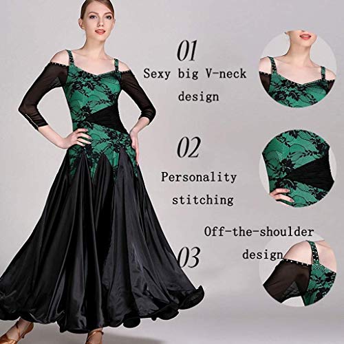 Columpio Falda Mullida Vestuario Ensayo Tango Vals Vestido Sin Tirantes con Cuello En V Honda Baile Salón Estándar Moderno Mujeres Traje Danza Funcionamiento Vestido Danza Columpio Falda Mullida Vestuario Ensayo Tango Vals Vestido Sin Tirantes con Cuello En V Honda Baile Salón Estándar Moderno Mujeres Traje Danza Funcionamiento Vestido Danza