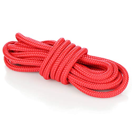 com-four® Cuerda para Saltar 5m, Comba Roja Universal, Utilizable como Cuerda de Gimnasia, para Saltar y Jugar, para Entrenamiento o Tira y Afloja