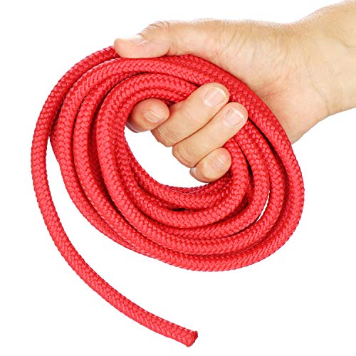 com-four® Cuerda para Saltar 5m, Comba Roja Universal, Utilizable como Cuerda de Gimnasia, para Saltar y Jugar, para Entrenamiento o Tira y Afloja