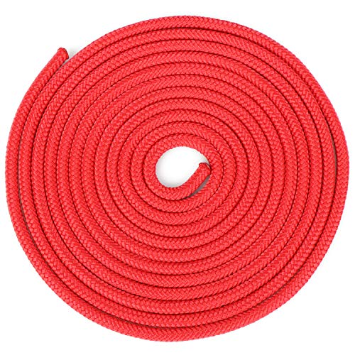 com-four® Cuerda para Saltar 5m, Comba Roja Universal, Utilizable como Cuerda de Gimnasia, para Saltar y Jugar, para Entrenamiento o Tira y Afloja