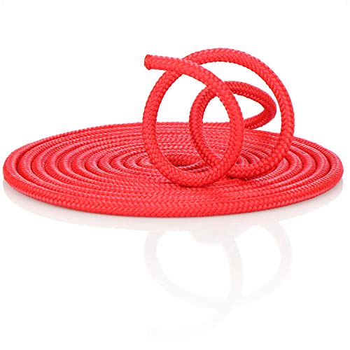 com-four® Cuerda para Saltar 5m, Comba Roja Universal, Utilizable como Cuerda de Gimnasia, para Saltar y Jugar, para Entrenamiento o Tira y Afloja