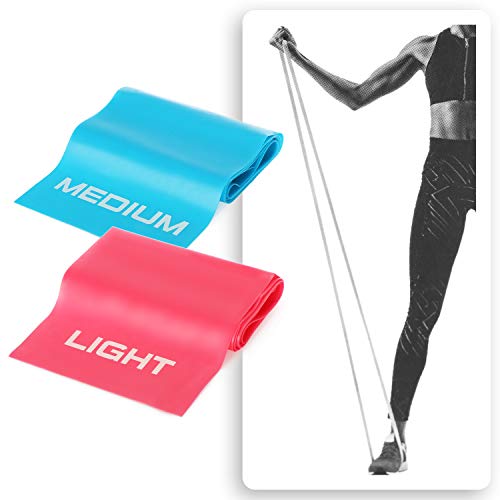 com-four® Juego de 3 Piezas con Bandas de Pilates y Thera - Bola de Gimnasia y Bandas de Resistencia para Pilates y Yoga - Bandas de Fitness y Bola de Yoga (Negro)