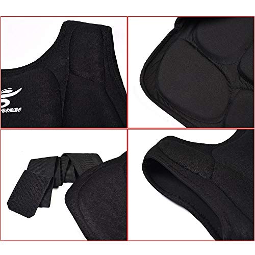 Comaie - Protector de Pecho para Karate, para Adultos y niños, para Entrenamiento de Taekwondo, Artes Marciales, Boxeo, Pecho, protección de Hombro, Chaleco para Patadas de Costillas (S)