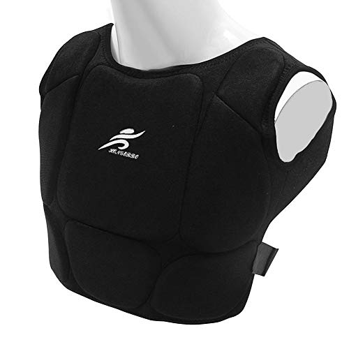 Comaie - Protector de Pecho para Karate, para Adultos y niños, para Entrenamiento de Taekwondo, Artes Marciales, Boxeo, Pecho, protección de Hombro, Chaleco para Patadas de Costillas (S)