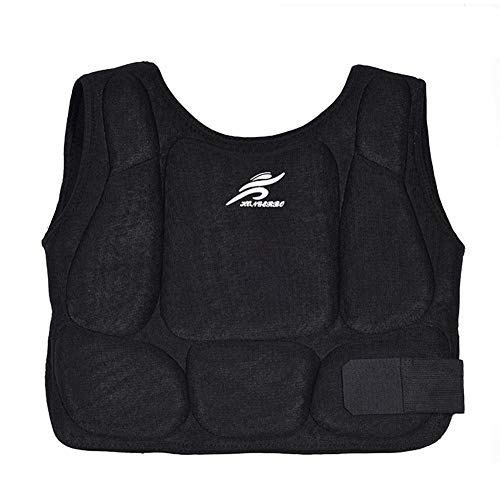 Comaie - Protector de Pecho para Karate, para Adultos y niños, para Entrenamiento de Taekwondo, Artes Marciales, Boxeo, Pecho, protección de Hombro, Chaleco para Patadas de Costillas (S)