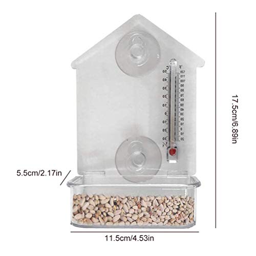 Comedero para PáJaros, Jaula Transparente para AlimentacióN De PáJaros con Ventosas Fuertes Soporte Comedero Birdhouse Alimentador Cerca Caja De Alimentos para AlimentacióN En Jardines Al Aire Libre