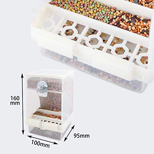 Comedero transparente para pájaros, comedero automático para pájaros, estación de alimentación para pájaros, se puede colgar, 16 x 10 x 9,5 cm, gran capacidad. Comedero transparente para pájaros, comedero automático para pájaros, estación de alimentación para pájaros, se puede colgar, 16 x 10 x 9,5 cm, gran capacidad.