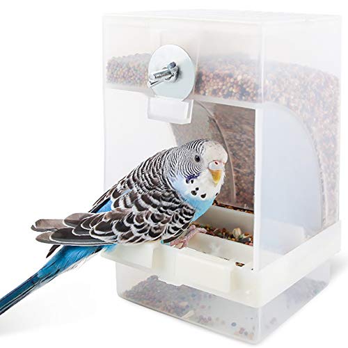 Comedero transparente para pájaros, comedero automático para pájaros, estación de alimentación para pájaros, se puede colgar, 16 x 10 x 9,5 cm, gran capacidad. Comedero transparente para pájaros, comedero automático para pájaros, estación de alimentación para pájaros, se puede colgar, 16 x 10 x 9,5 cm, gran capacidad.