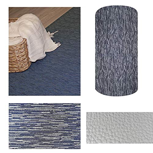 Comercial Candela Alfombra de Pasillo de Textil Resinado Antimanchas, Lavable | Base PVC Antideslizante y Aislante Diseño Lluvia Color (Azul, 65_x_250 CM)