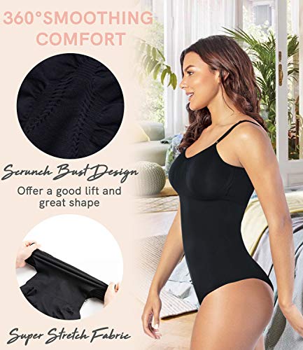 COMFREE Bodies Moldeadores para Mujer Adelgazante Faja Reductora Ligero Control de Barriga sin Mangas Body Shaper Talla Grande S Negro