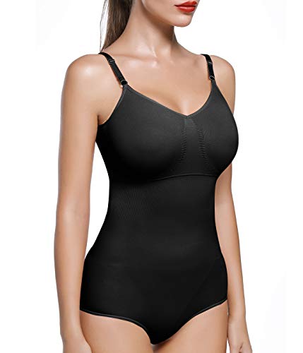 COMFREE Bodies Moldeadores para Mujer Adelgazante Faja Reductora Ligero Control de Barriga sin Mangas Body Shaper Talla Grande S Negro