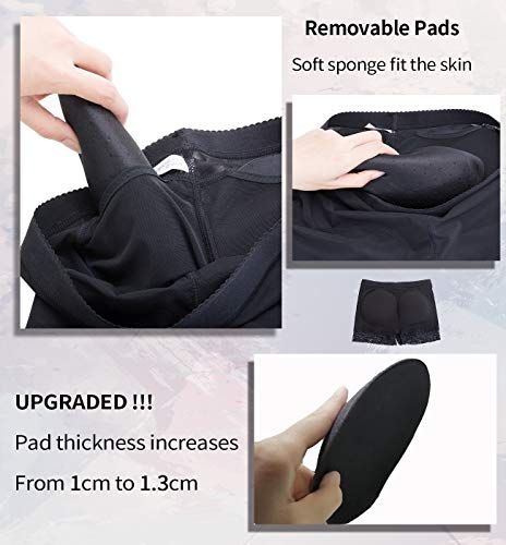 COMFREE Braguitas Moldeadoras Levanta Gluteos Ropa Interior Sin Costuras Lencería Reductora Bragas Control con Almohadillas Ajustable Calzoncillos Elástico Shapewear para Mujer Negro S