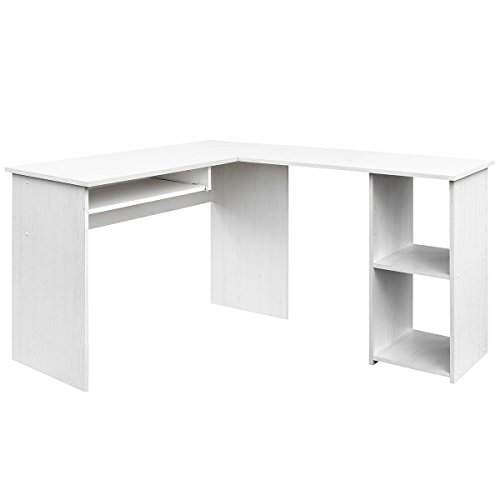 COMIFORT Escritorio Forma L - Mesa de Estudio con Estantería de Estructura Firme, Moderna y Minimalista con 2 Baldas Espaciosas y de Gran Capacidad, Color Nordic COMIFORT Escritorio Forma L - Mesa de Estudio con Estantería de Estructura Firme, Moderna y Minimalista con 2 Baldas Espaciosas y de Gran Capacidad, Color Nordic
