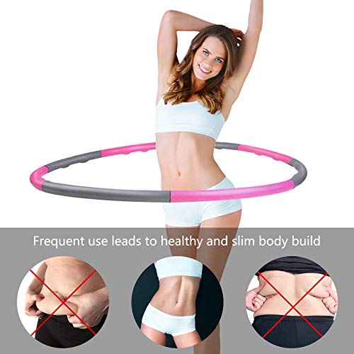 Comius Sharp 8 Secciones Aro de Fitness, Círculo de pérdida de Peso Desmontable con Espuma Fitness Hula Hoop Desmontable Hula Hoop para Ejercicio, Hacer Cintura Delgada, Ejercicio Físico