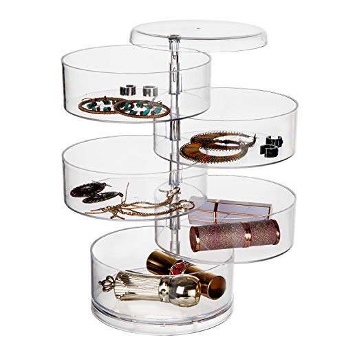 Comius Sharp Caja Joyero Organizador Rotación de 360° con Tapa Almacenamiento, Caja Joyero Organizador de Almacenamiento de Joyas 4 Niveles, para Anillos, Pendientes Pulseras y Collares (Transparente) Comius Sharp Caja Joyero Organizador Rotación de 360° con Tapa Almacenamiento, Caja Joyero Organizador de Almacenamiento de Joyas 4 Niveles, para Anillos, Pendientes Pulseras y Collares (Transparente)