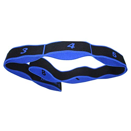 Comius Sharp Correa de Yoga Mejorada Correa de Estiramiento Banda de Estiramiento de Ejercicio de múltiples bucles para Fisioterapia, Fascitis Plantar, Pilates, Danza y Gimnasia (Blue)