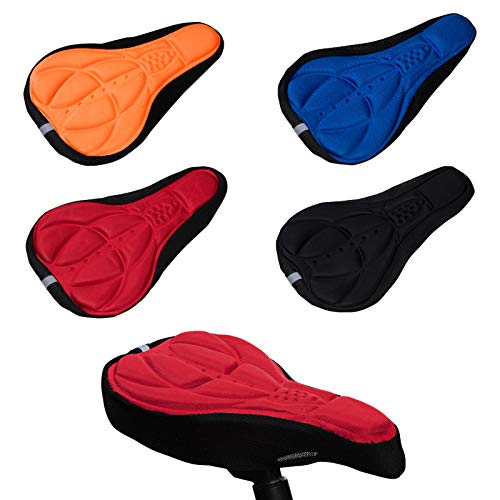 Comius Sharp Funda de Asiento de Bicicleta, 4 PCS Ciclismo Bicicleta Cómodo 3D Gel de Silicona Almohadilla, Funda de Asiento de Gel Blando Extra Cómodo y Cómodo Funda de Cojín de Bicicleta