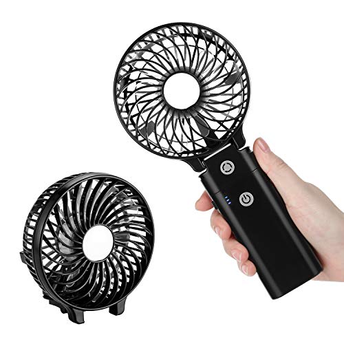 COMLIFE Mini Ventilador USB de Mano Portátil Plegable de Sobremesa con 5200mAh Batería Recargable para Oficina, Hogar, Viajes, Ejercicio al Aire libre, etc.