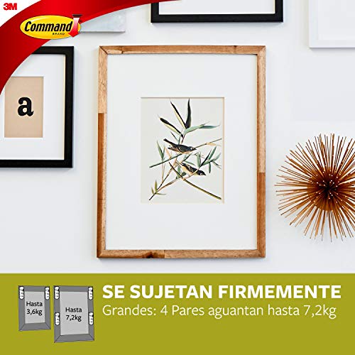 Command 17206 Pack de 8 tiras para cuadros grandes color blanco, Set de 8 Piezas Command 17206 Pack de 8 tiras para cuadros grandes color blanco, Set de 8 Piezas