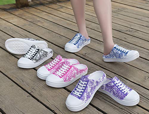 Cómodo Deslizador De La Impresión Floral del Tirón De Las Mujeres Zapatos De Cómodo Deslizador De La Impresión Floral del Tirón De Las Mujeres Zapatos De