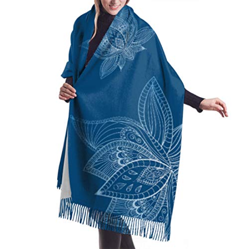 Cómodo y silencioso Fitness Motion Yoga Bufanda larga Bufanda linda Bufanda de cachemira para mujer 77x27 pulgadas / 196x68cm Pashmina suave grande extra cálida