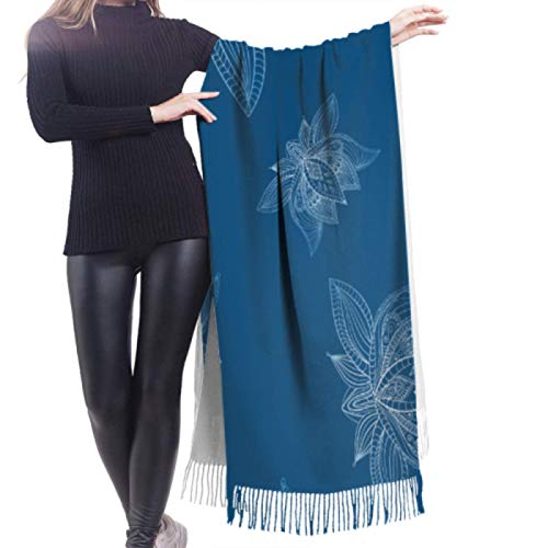 Cómodo y silencioso Fitness Motion Yoga Bufanda larga Bufanda linda Bufanda de cachemira para mujer 77x27 pulgadas / 196x68cm Pashmina suave grande extra cálida