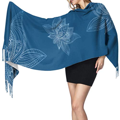 Cómodo y silencioso Fitness Motion Yoga Bufanda larga Bufanda linda Bufanda de cachemira para mujer 77x27 pulgadas / 196x68cm Pashmina suave grande extra cálida