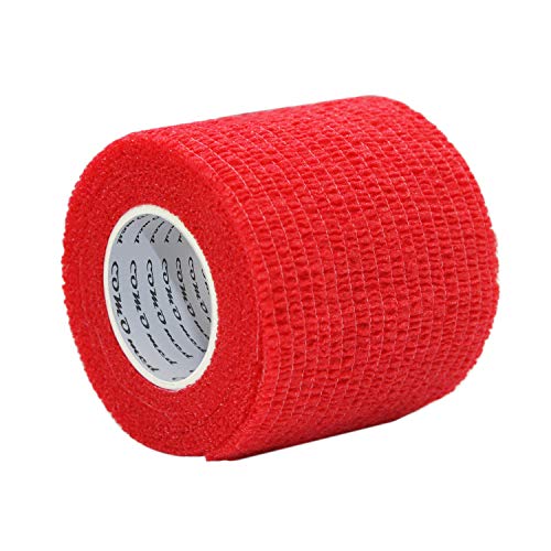 COMOmed Non-woven fabric self-adhesive Bandage venda cohesiva Mascota Vendaje Rojo 5cm X 4.5m 6 Volumen