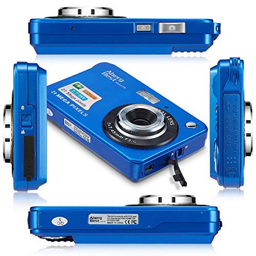 Compactas Cámaras Digitales AbergBest 2.7 LCD Recargable HD Cámara Digital para Estudiantes, niños, Adultos Interior y Exterior (Azul)