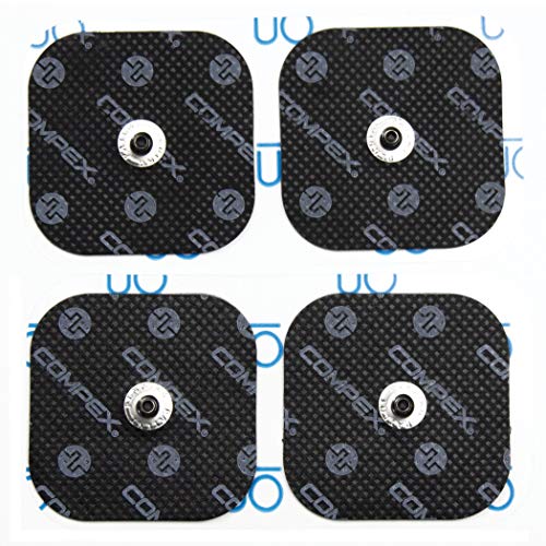 Compex - Pack de electrodos Easysnap Performance 5 x 10 cm - 2 Unidades + 6260760 - Electrodos Easysnap Performance, 5 X 5 cm, Color Azul