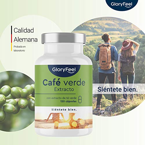 Complejo de Café Verde con cafeína natural y vitaminas - Para perder peso, quemar grasa y disminuir el apetito - 120 Cápsulas Veganas - Sin aditivos