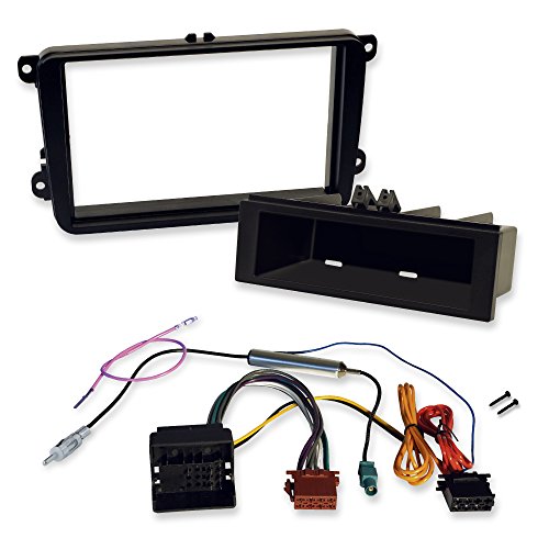 Completo Set de Montaje para Radio de Coche con navegador, para Volkswagen, 2-DIN y 1-DIN, Adaptador ISO, con alimentación Phantom y Fakra Completo Set de Montaje para Radio de Coche con navegador, para Volkswagen, 2-DIN y 1-DIN, Adaptador ISO, con alimentación Phantom y Fakra
