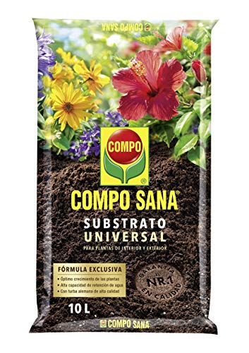 Compo Sana Universal de Calidad para macetas con 12 semanas de abono para Plantas de Interior, terraza y jardín, Substrato de Cultivo, 10 L