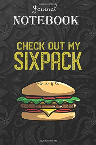 Composition Notebook: Funny Burger Gym Abs Sixpack Workout Abs Coworker Appreciation Notebook, Lined Journal, 100 pages, 6x9 large print, Soft Cover, Matte Finish