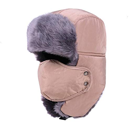 COMPY Sombrero de trampero Ruso Orejeras de Soldado, Gorro de esquí para Nieve con Bufanda, Sombreros de Bombardero con Orejeras, Gorros, Bufanda para Hombres y Mujeres