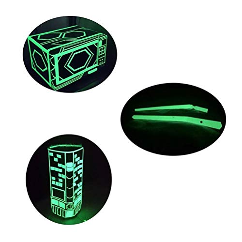 Comtervi Cinta adhesiva fluorescente, cinta de advertencia de fósforo, cinta luminosa, brilla en la oscuridad, impermeable, cinta luminosa, tamaño 2 cm x 1 m (verde)