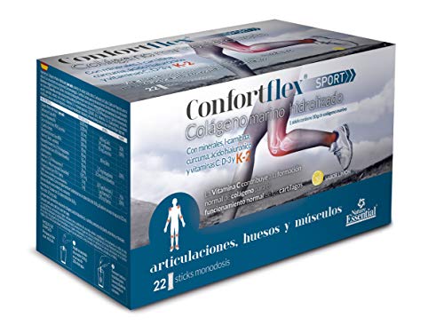 Confortflex® Sport colageno marino hidrolizado 10 gr. con minerales, l-carnitina, curcuma, acido hialuronico y vitaminas C, D-3 y K-2. 22 stick